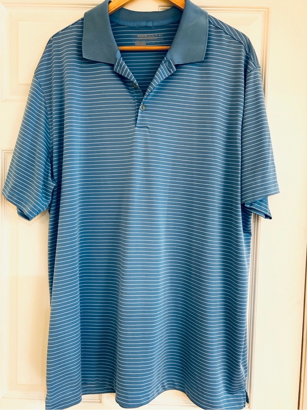 NIKE Golf Men's Slate Blue Striped Polo